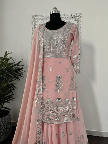 Chandini Baby Pink Sharara Suit