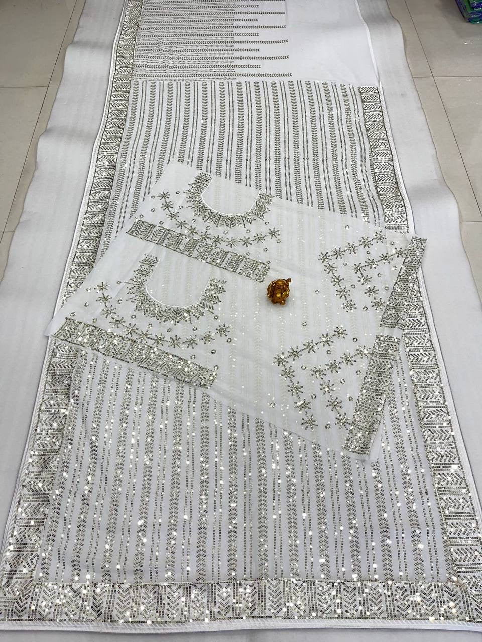 IVOR - White Designer Partywear Saree