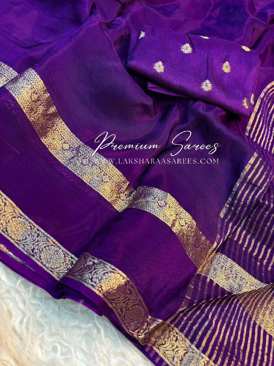 Laksharaa Sarees Mysore crepe silk Saree Royal Purple