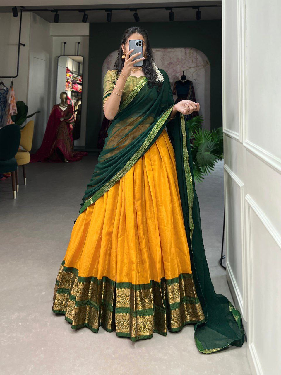 Aruni - Half Sarees Kanchi Banarasi Lehenga - Laksharaa Sarees
