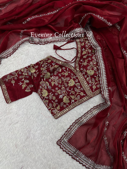 SONIYAA - Shimmer Silk Saree x Readymade Blouse