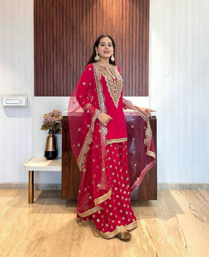 SUKHI - Rani Pink Pallazo Suit