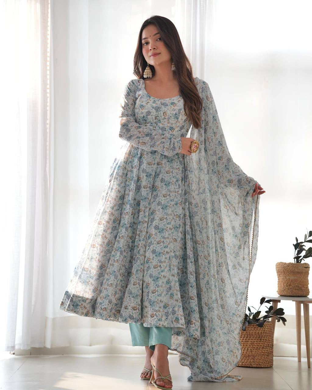 Floral Anarkali Suit