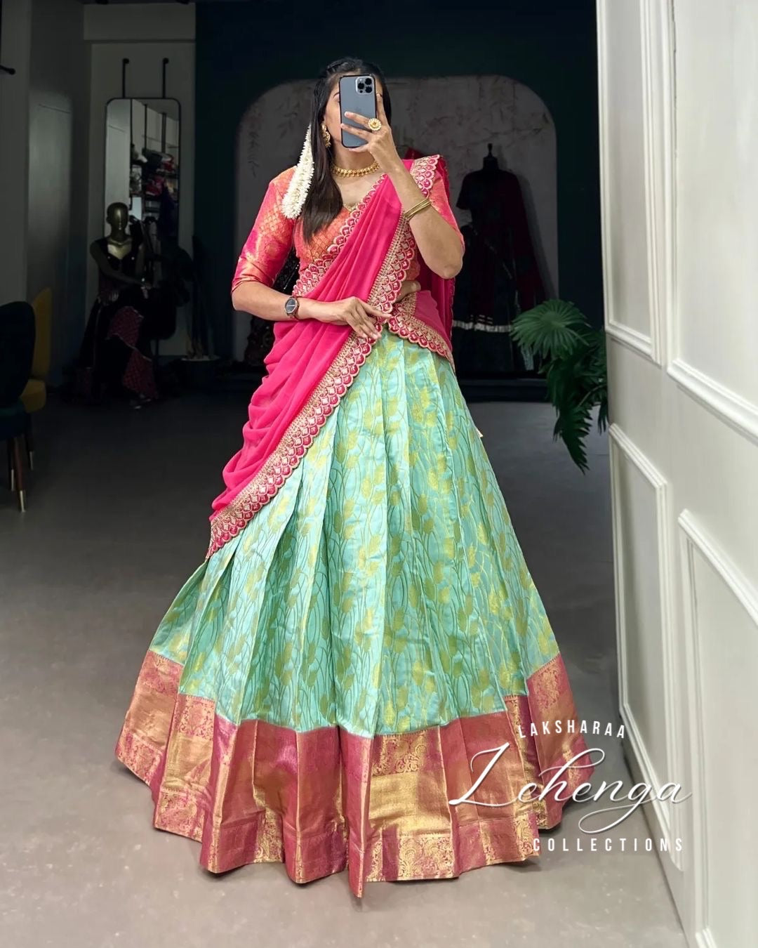 AARTHI - Half Sarees Kanchi Banarasi Lehenga