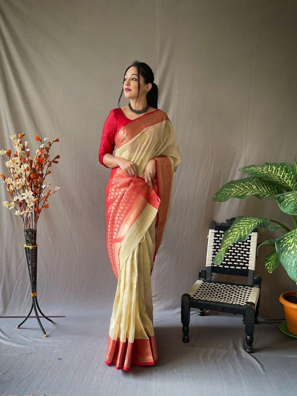 Soft Cotton Linen Saree