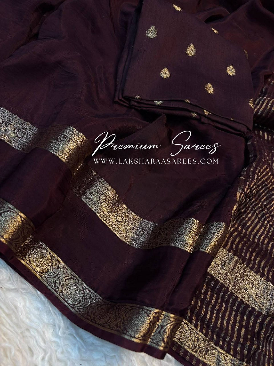 Laksharaa Sarees Mysore crepe silk Saree Burgundy