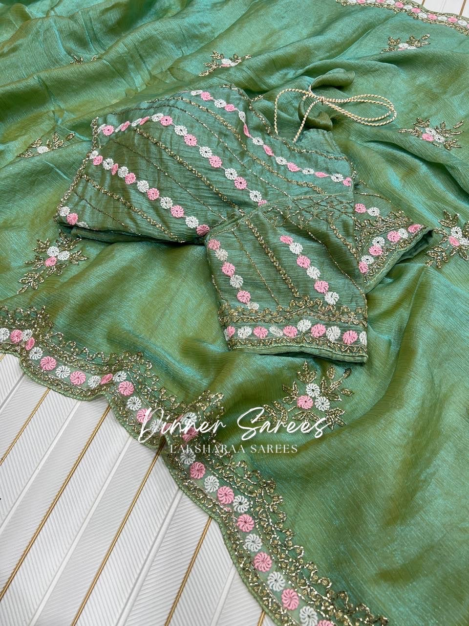 CAMILA - Chiffon Georgette Saree x Floral Work