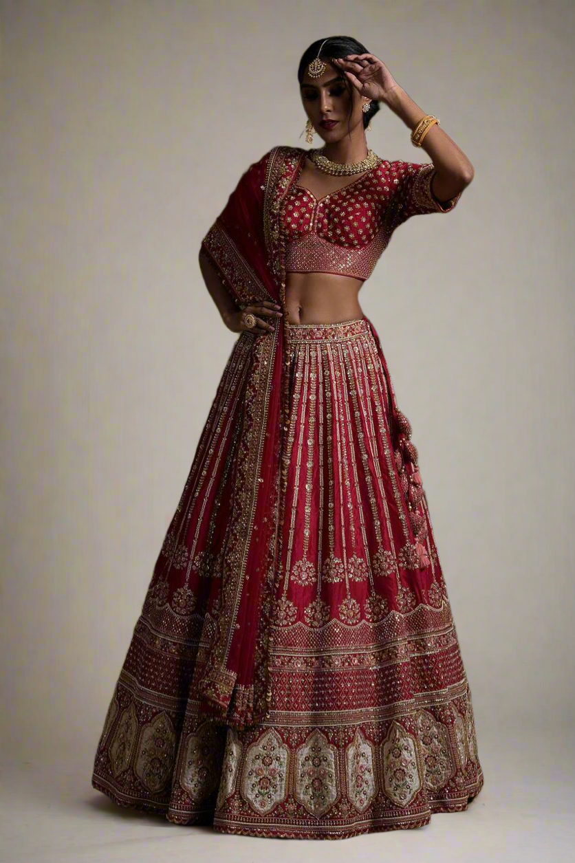 Red Premium Bridal Red Lehenga