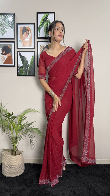 Readymade Saree x Stone Border