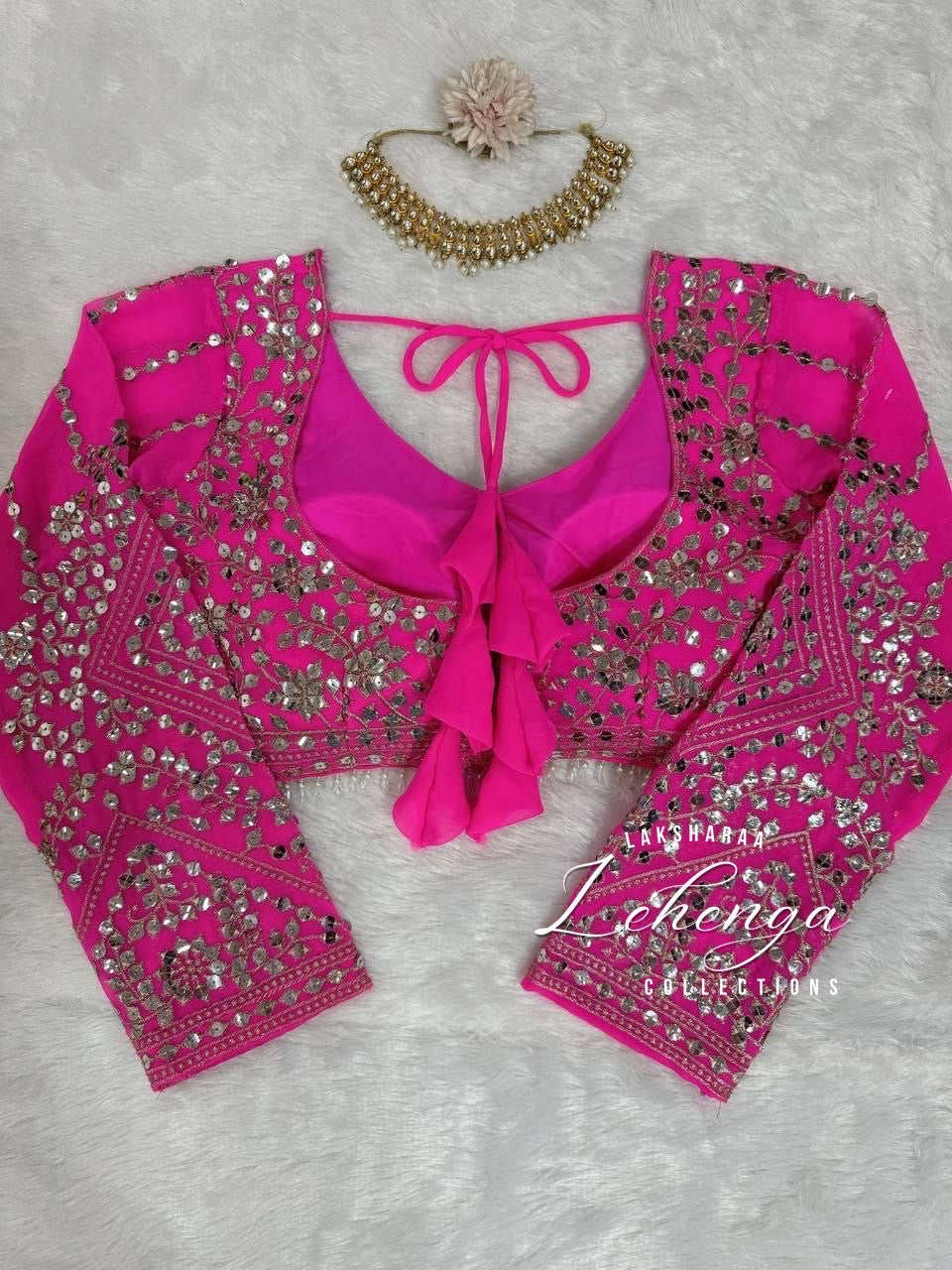 HAZEL — Hot Pink Grand Embroidered Lehenga