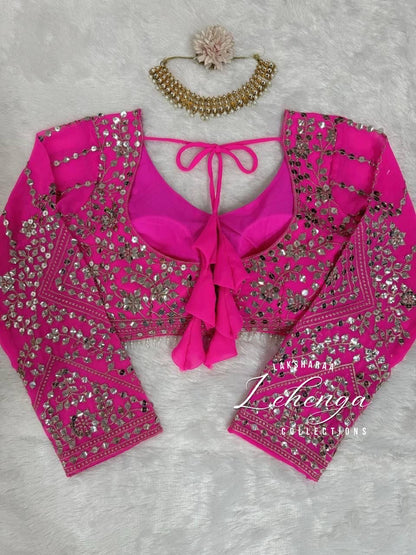 HAZEL — Hot Pink Grand Embroidered Lehenga