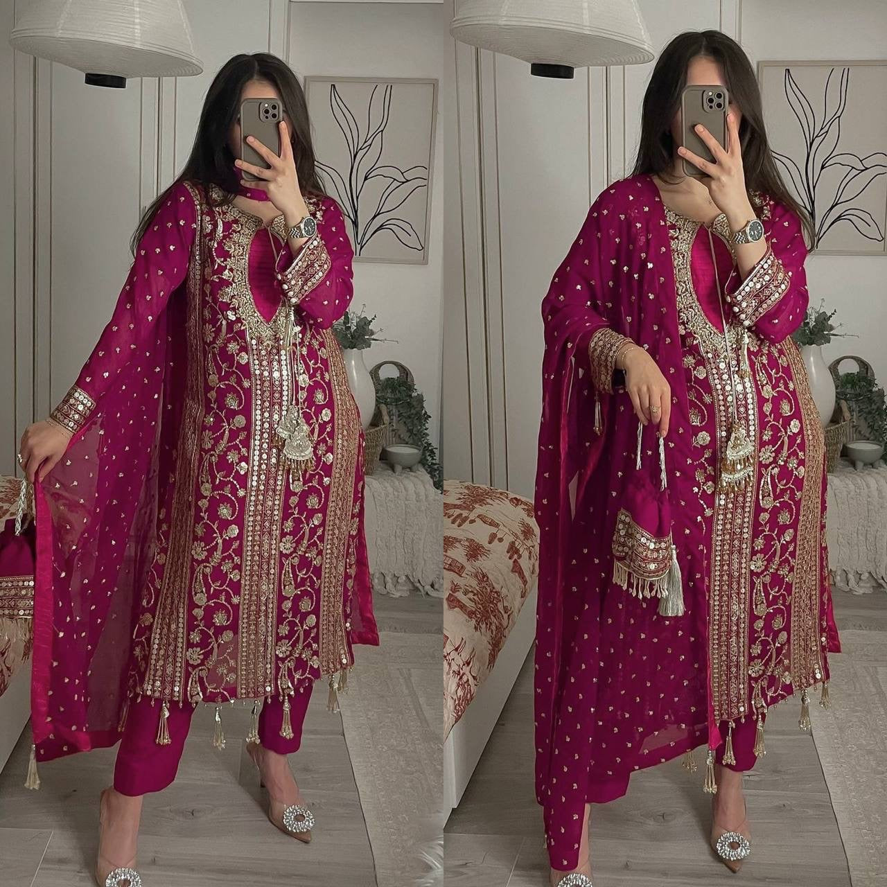 Tasha Rani Pink Salwar Kameez