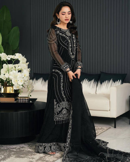 DISHA - Black Premium Pallazo Suit