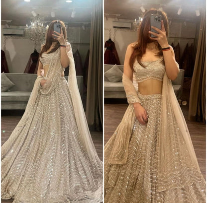 Shreya Gold x Cream Lehenga