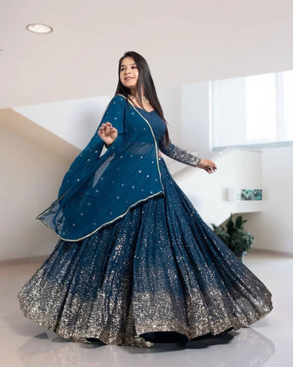 Georgette Ombré Lehenga