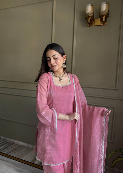 Laksharaa Sarees Crunchy Silk Designer Suit Dusty Rose