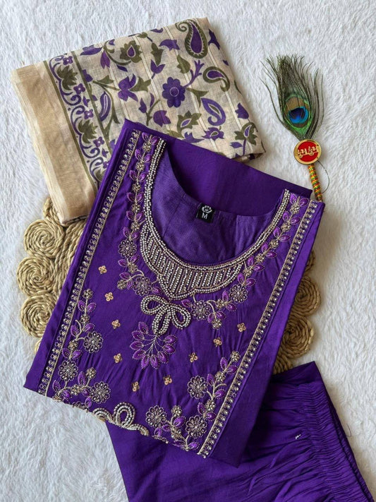 Laksharaa Sarees Kurti Set Purple Front View