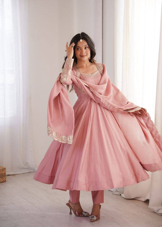 Laksharaa Sarees MASAKALI — Anarkali Suit Dusty Rose