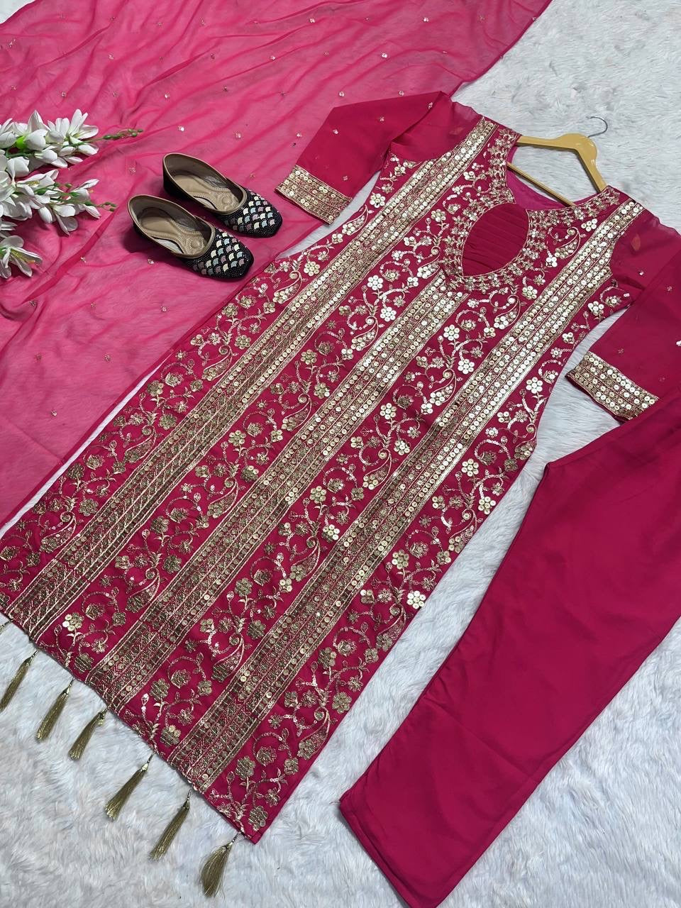 Tasha Rani Pink Salwar Kameez