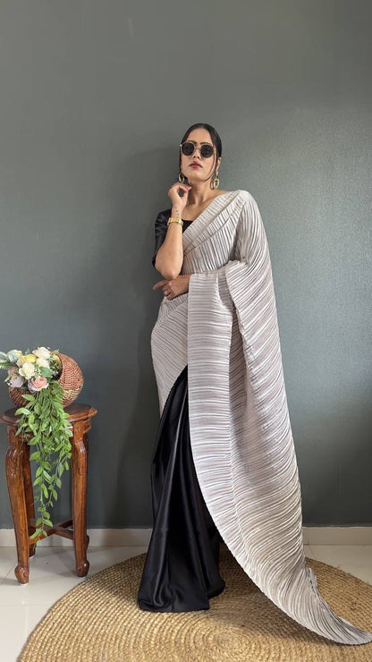 Crush x Satin Retro Readymade Partywear Saree