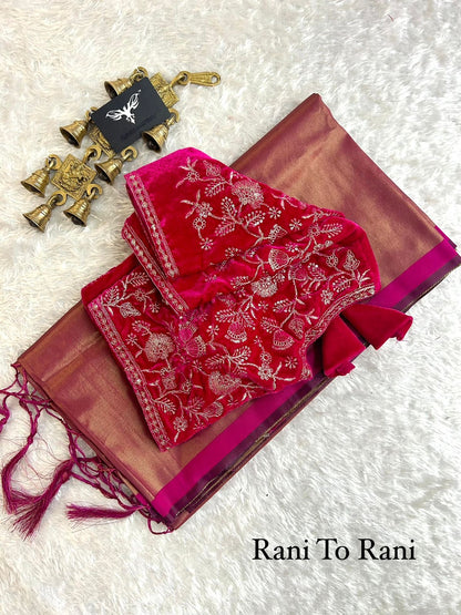 PRITA - Tissue Silk Saree x Readymade Blouse