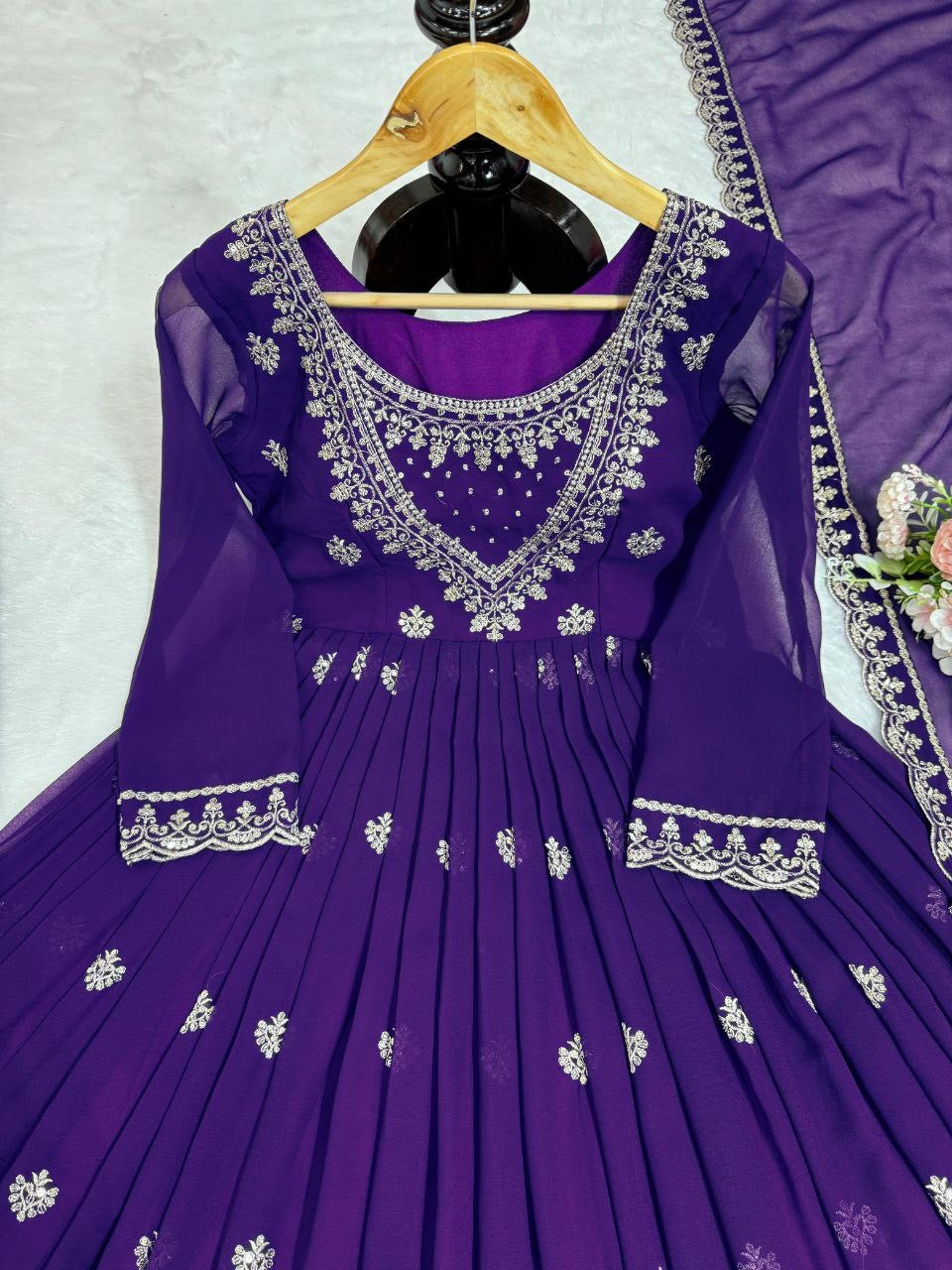 ESHANA - Purple Anarkali Suits