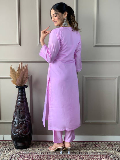 Baby Pink Kurti Set