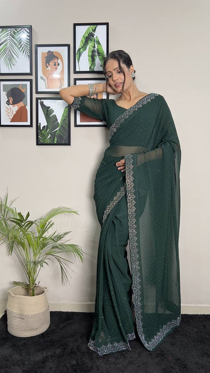 Readymade Saree x Stone Border