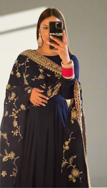 KIARA - Blue Anarkali Suit with Grand Duppata