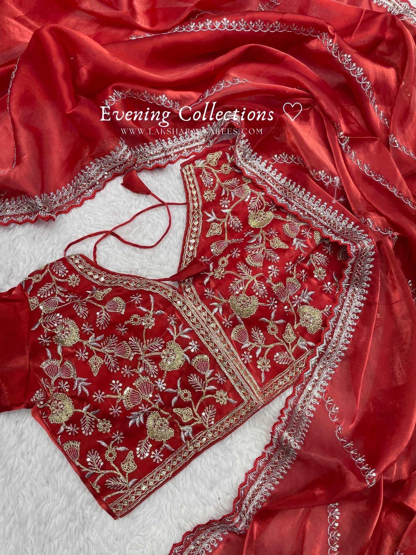 SONIYAA - Shimmer Silk Saree x Readymade Blouse