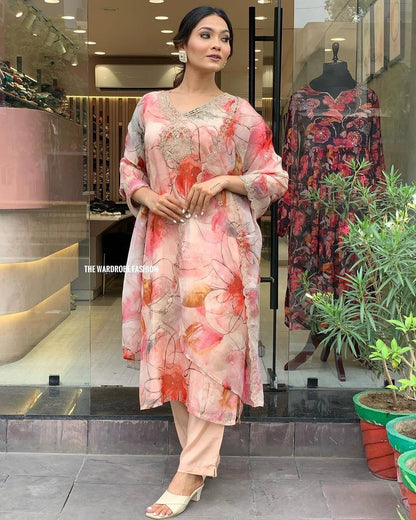 Sonal Peach Kurti Set