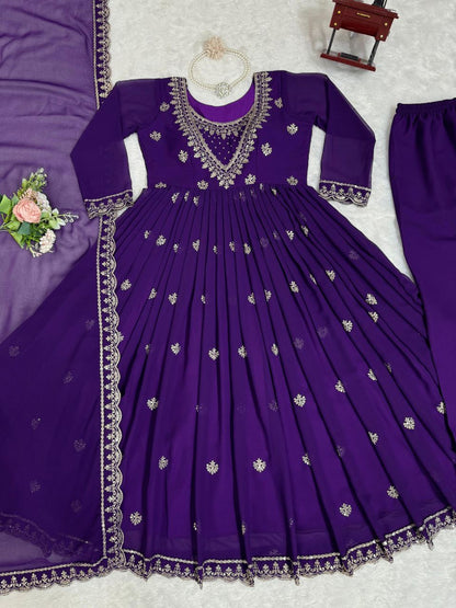 ESHANA - Purple Anarkali Suits