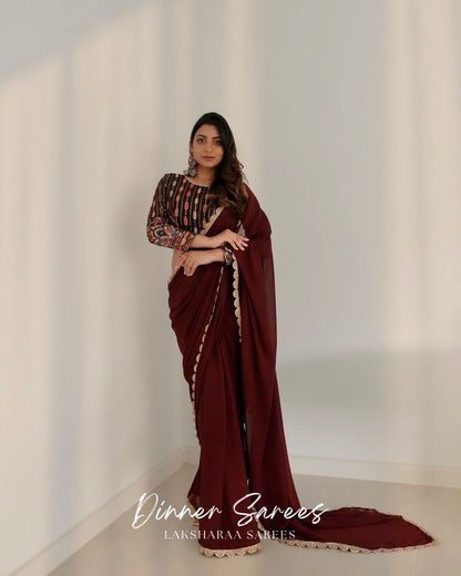 RAMONA - Georgette Saree x Designer Blouse