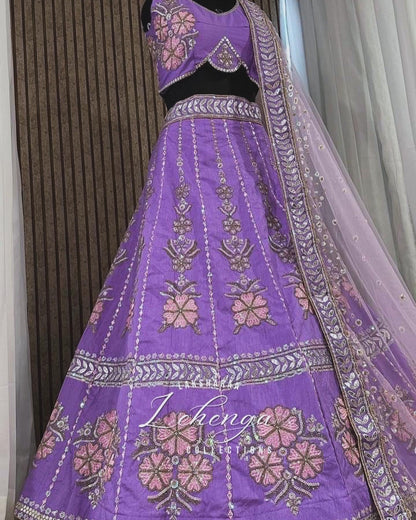 RASHMI - Purple x Floral Lehenga