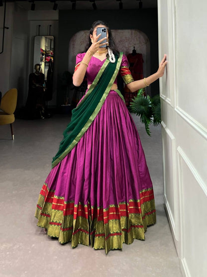 RADHA - Half Sarees Kanchi Banarasi Lehenga