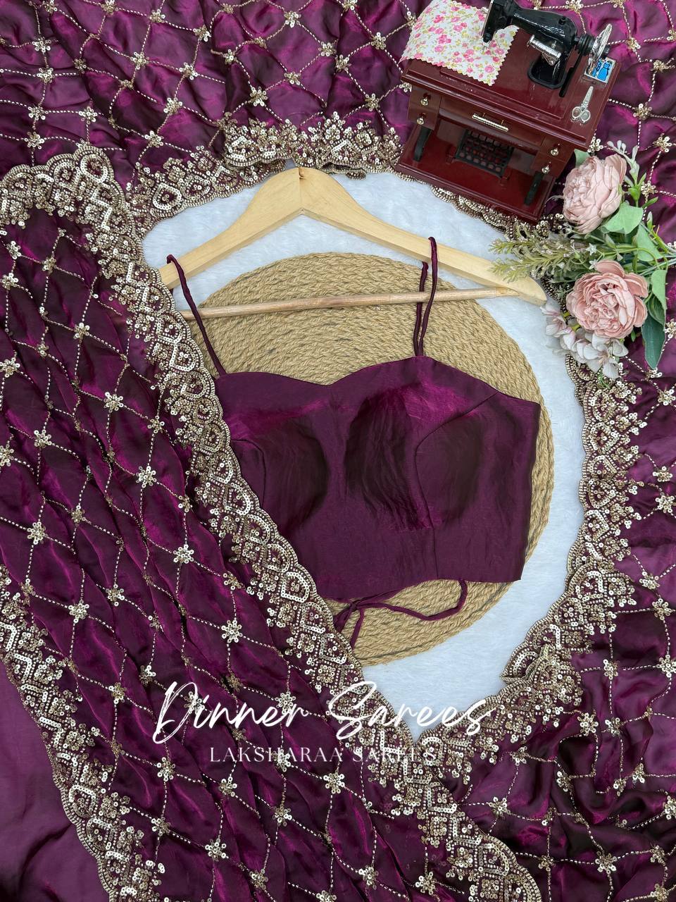 Laksharaa Sarees LAUREL Saree Wine Purple