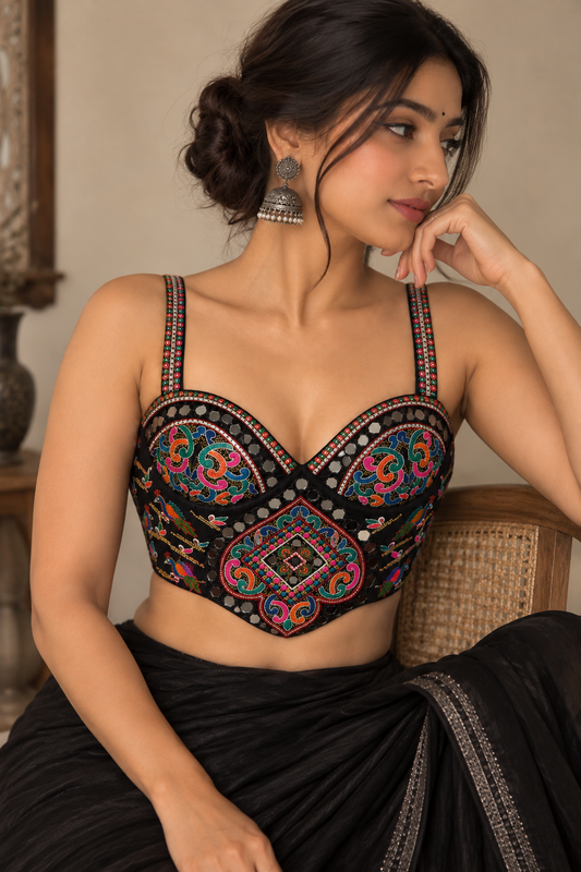 YAMI — Grand Handwork Corset Mirror Blouse