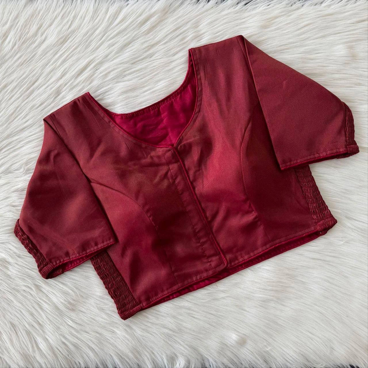 Laksharaa Sarees Soft Silk Readymade Saree blouse Burgundy