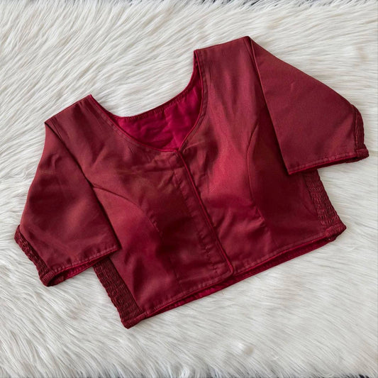 Laksharaa Sarees Soft Silk Readymade Saree blouse Burgundy