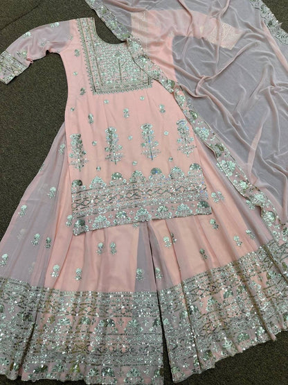 Chandini Baby Pink Sharara Suit