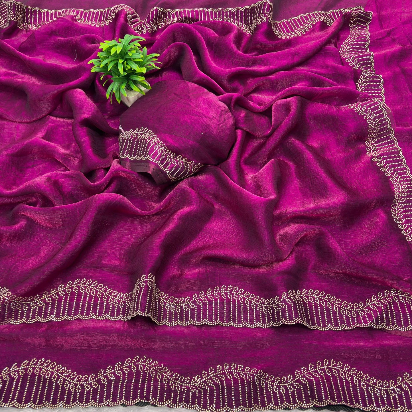 ROMANCE —  Shimmer Sarees x Stone border