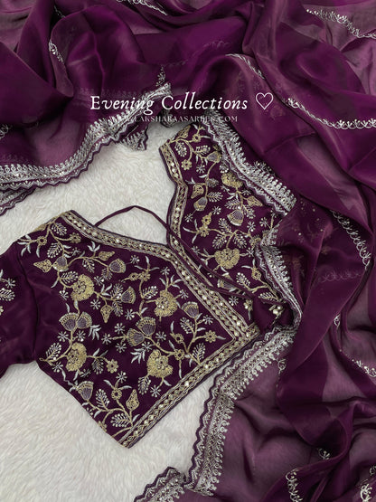 SONIYAA - Shimmer Silk Saree x Readymade Blouse