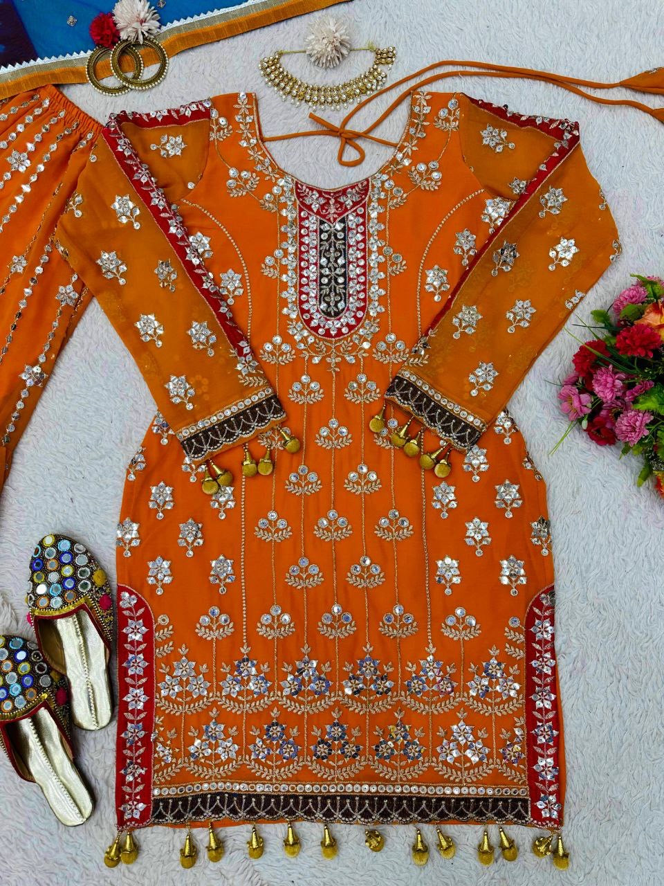 KAVLEEN 2.0 — Orange Designer Sharara Suits