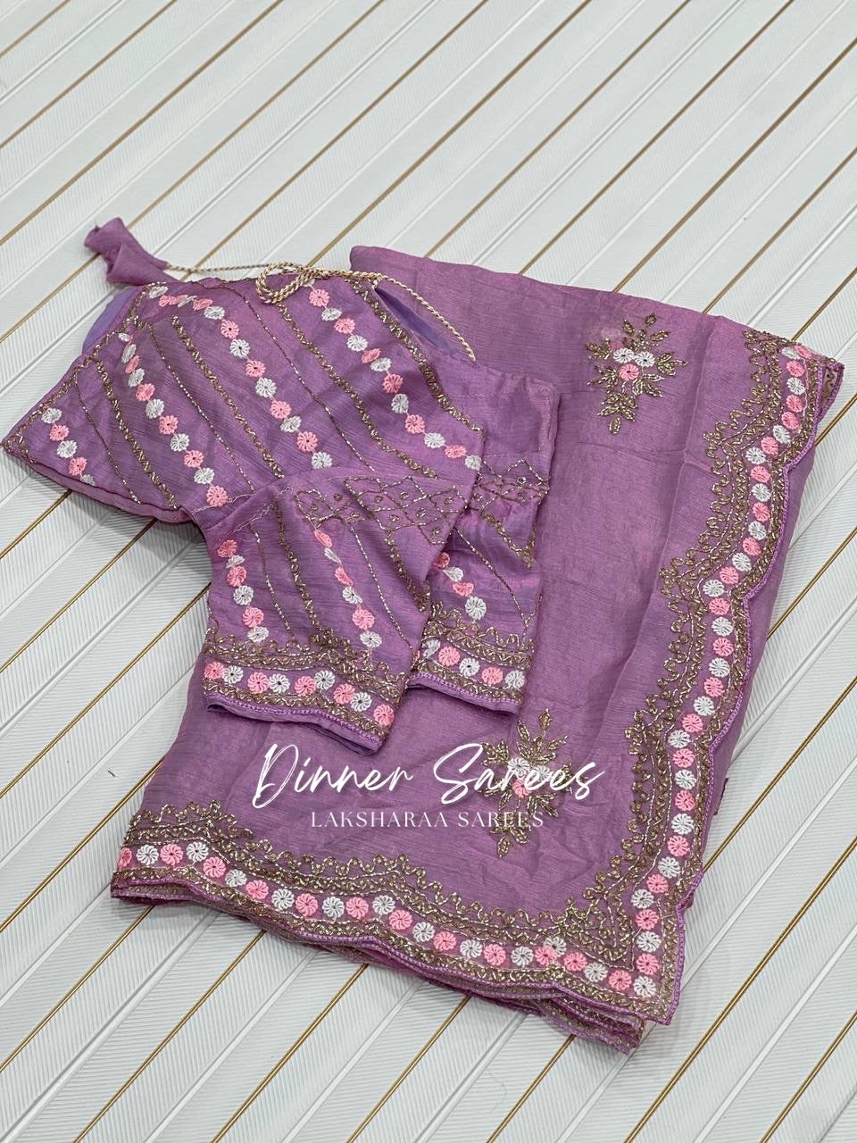CAMILA - Chiffon Georgette Saree x Floral Work