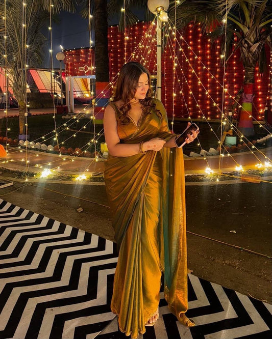 SAYAA - Shimmery Space Silk Dinner Saree - Laksharaa Sarees