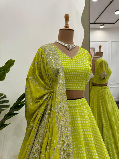 Saboor - Lime Green Lehenga 
x Grand Duppata