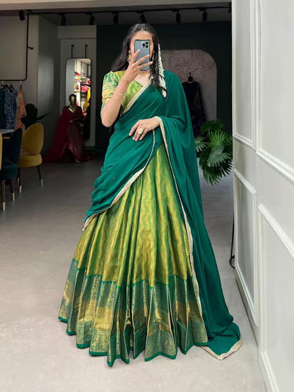 Ramya - Half Sarees Kanchi Banarasi Lehenga