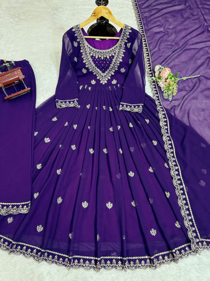 ESHANA - Purple Anarkali Suits