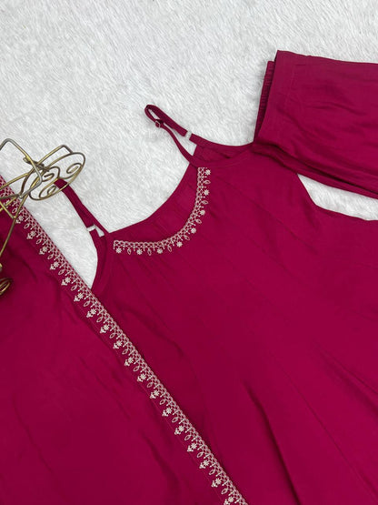 Laksharaa Sarees MINIKI Anarkali Suit Pink Top and Pant Detail