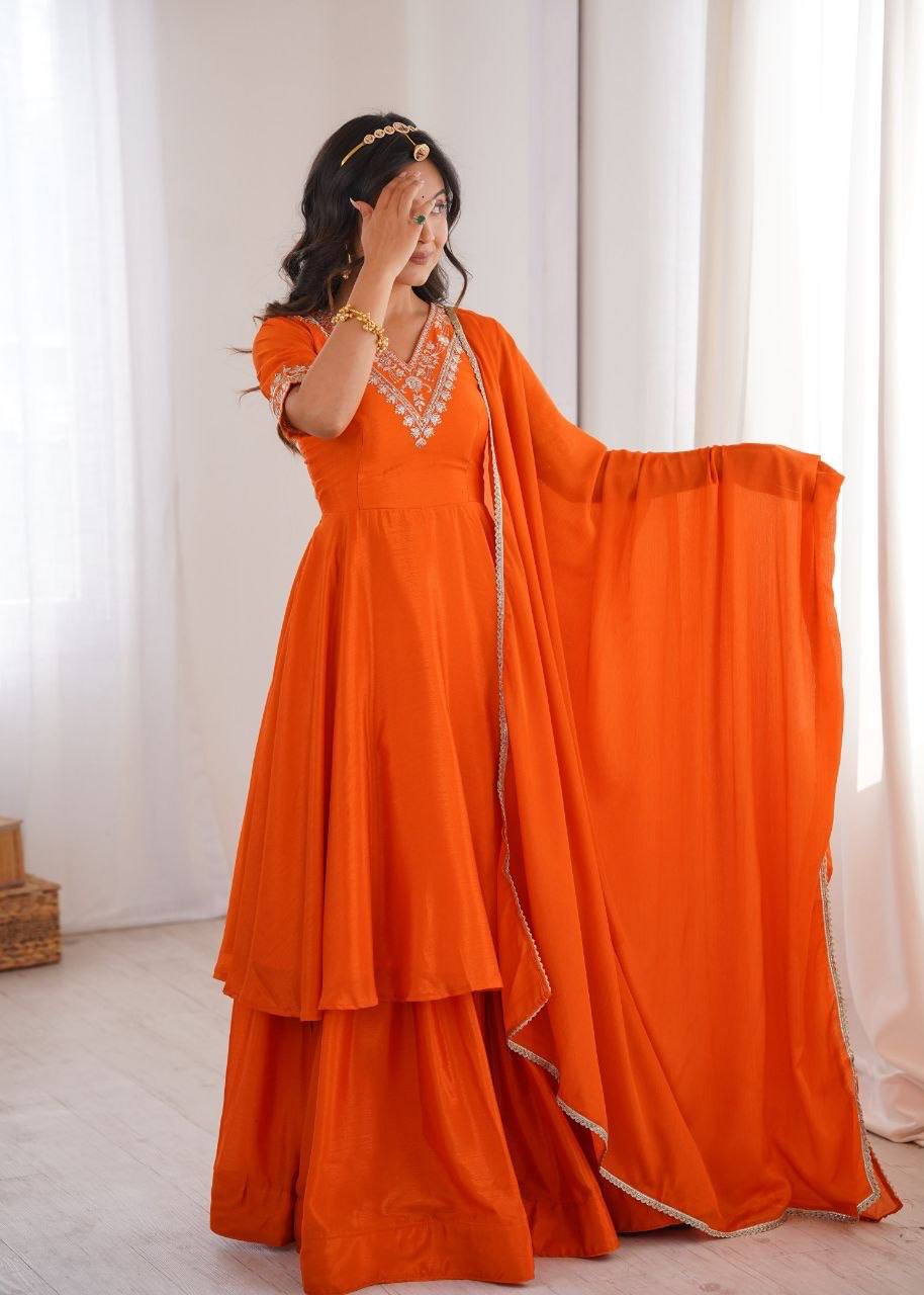 Laksharaa Sarees NARMILA Anarkali Set Orange